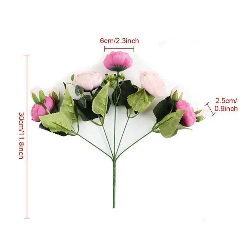 30cm Artificial Silk Peony Flowers Bouquet for Home Decoration - Faux Christmas Flowers & Wedding Flowers