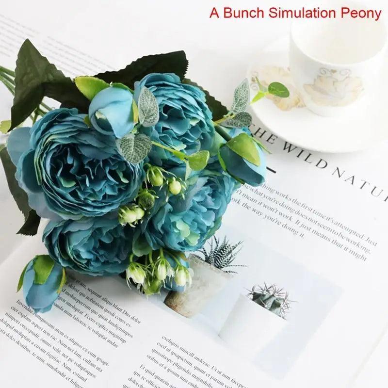 30cm Artificial Silk Peony Flowers Bouquet for Home Decoration - Faux Christmas Flowers & Wedding Flowers