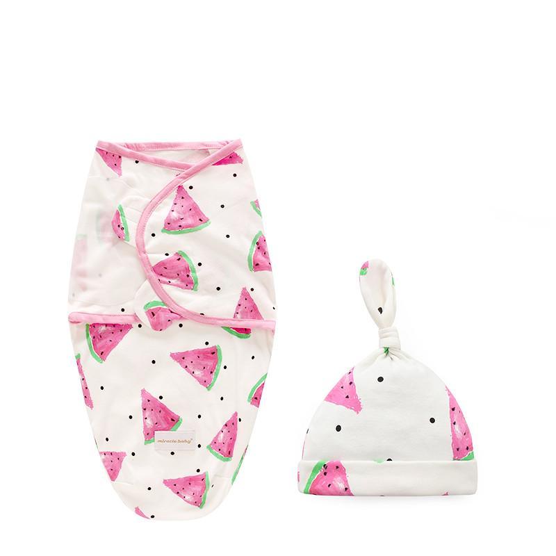 Baby Swaddle Blanket With Cap For Newborn Wrap Cotton Swaddling Bag Baby Envelope Sleep sack Blanket .