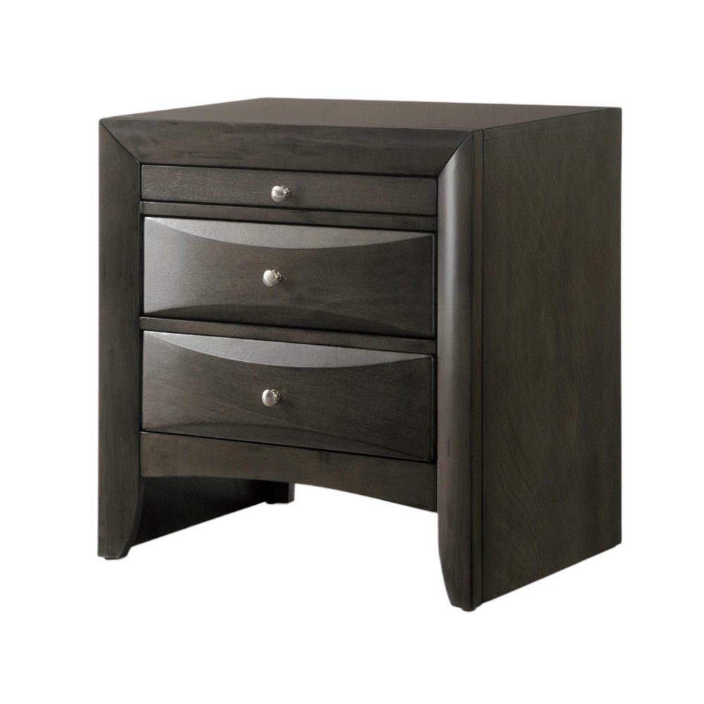 25" Solid Wood Two Drawer Nightstand