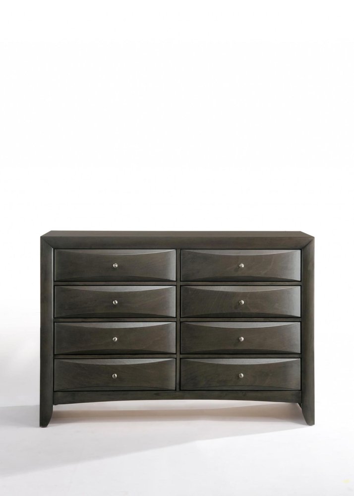 59" Gray Wood Eight Drawer Double Dresser