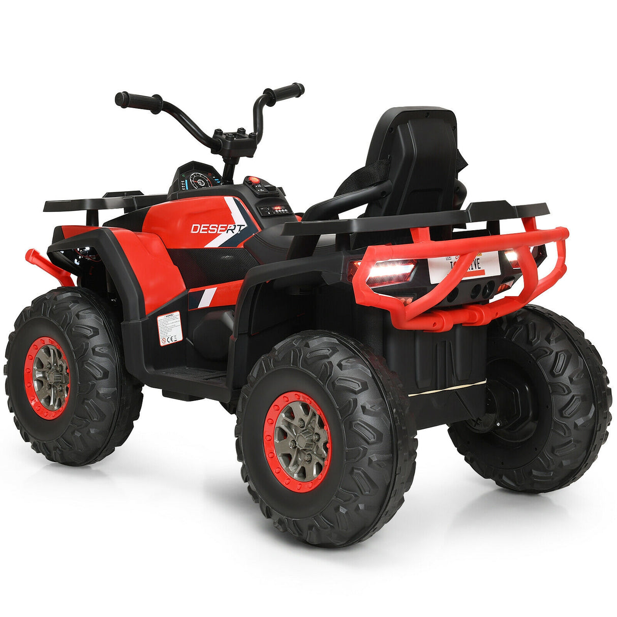 12 V Kids Electric 4-Wheeler ATV Quad with MP3 and LED Lights-Black