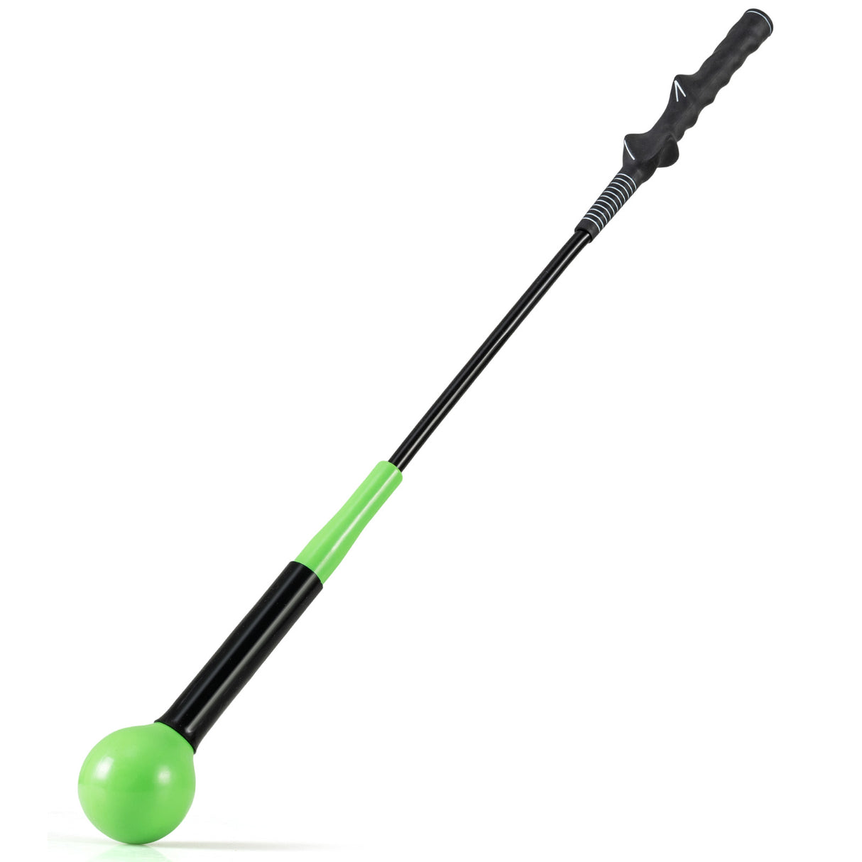 31.5 Inch Golf Swing Trainer Aid with Weighted Head for Grip Rhythm Balance-Green