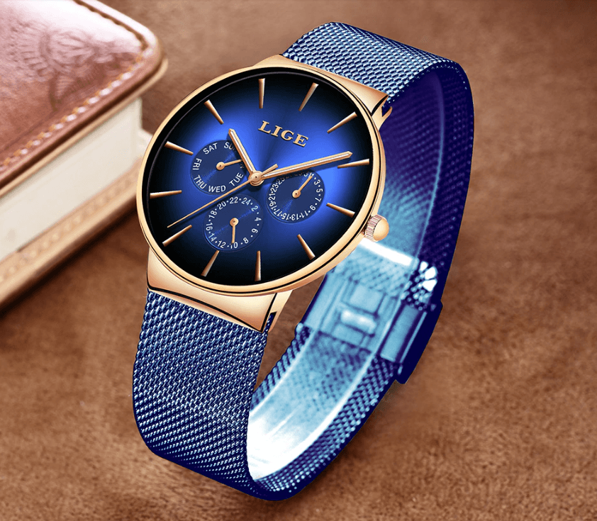Men's Elegant Watch With Stainless Steel Straps And Chronometers For Day And Date Display Unique Design Perfect Gift For Man And Women