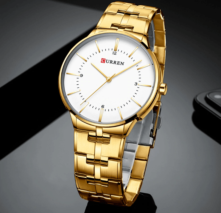 Men's Waterproof Watch With Shining Bracelet In Five Modern Designs Perfect Gift For Your Loved One