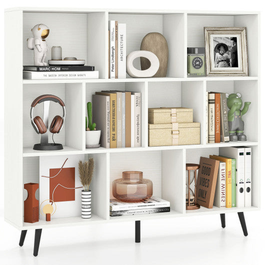 7/8/10-Cube Bookcase with 5 Tapered Metal Legs-10 Cubes