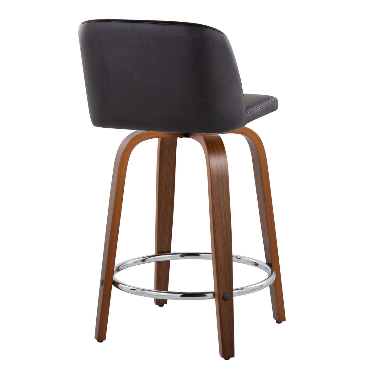 Toriano - Mid Century Modern Fixed Height Counter Stool With Swivel With Round Footrest (Set of 2) by Couch.com