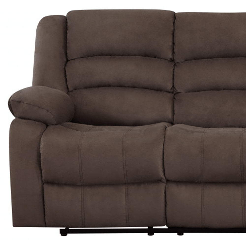 40" Contemporary Brown Fabric Sofa