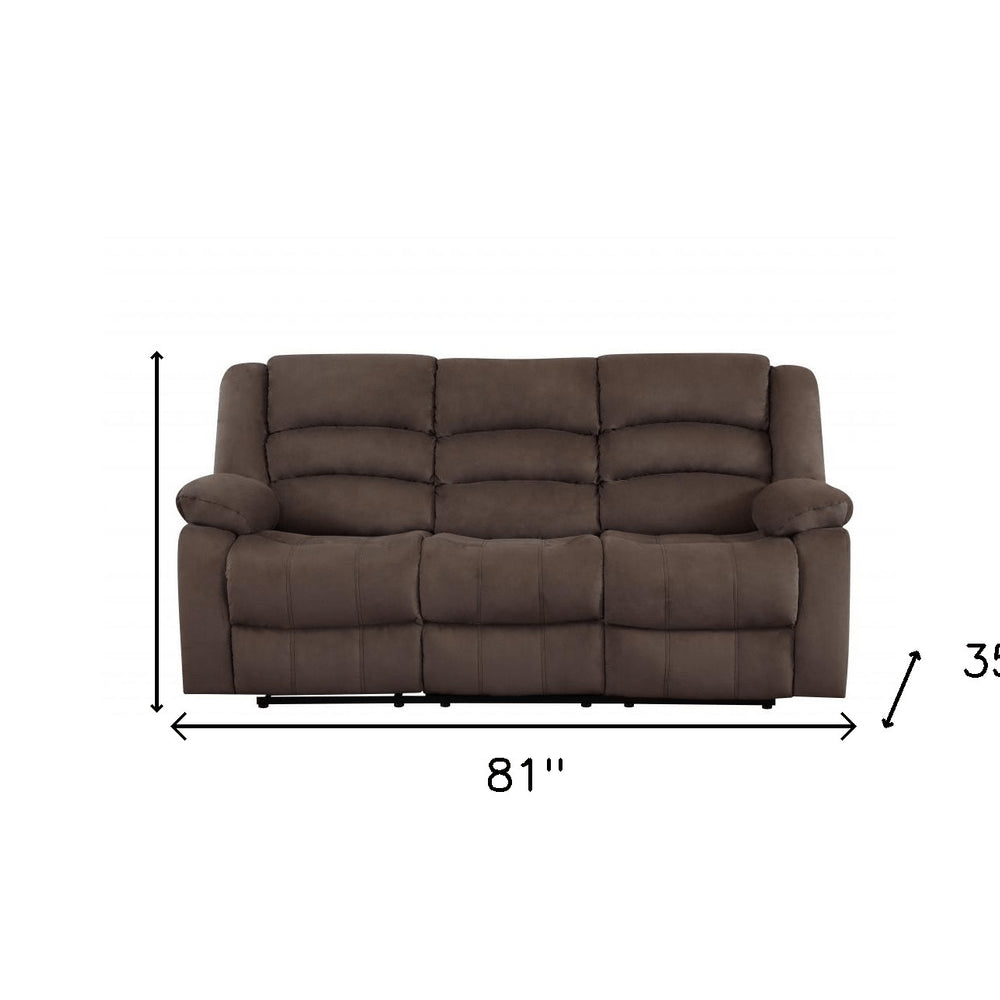 40" Contemporary Brown Fabric Sofa