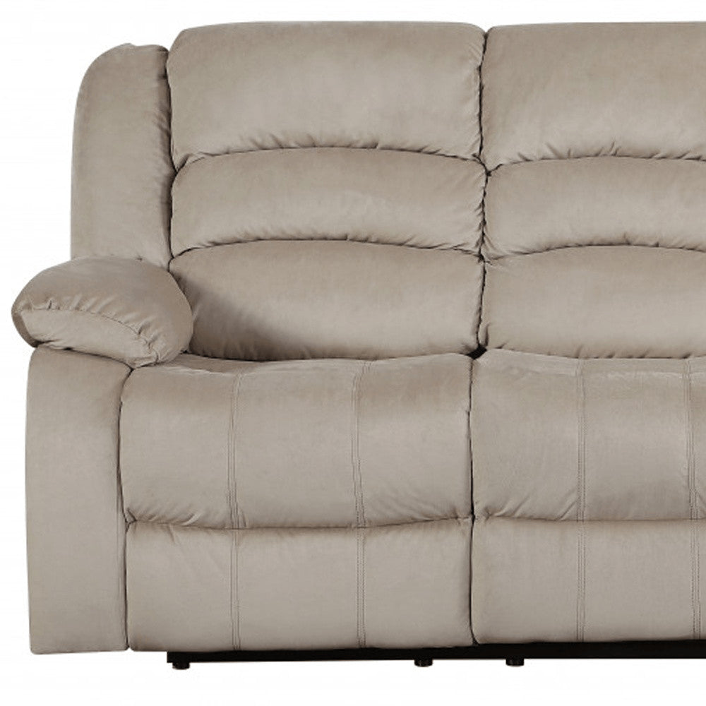 40" Contemporary Beige Fabric Sofa