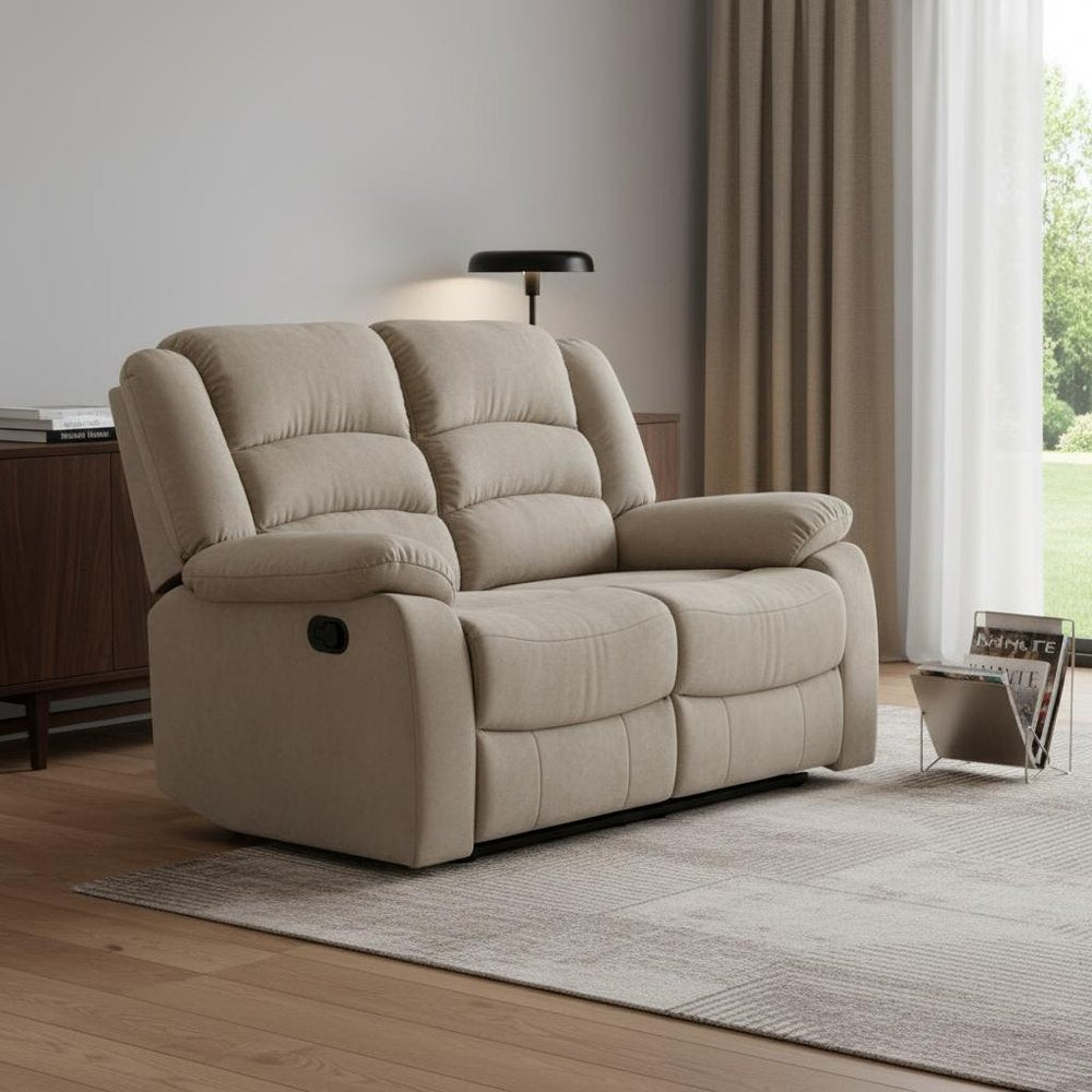 40" Contemporary Beige Fabric Sofa