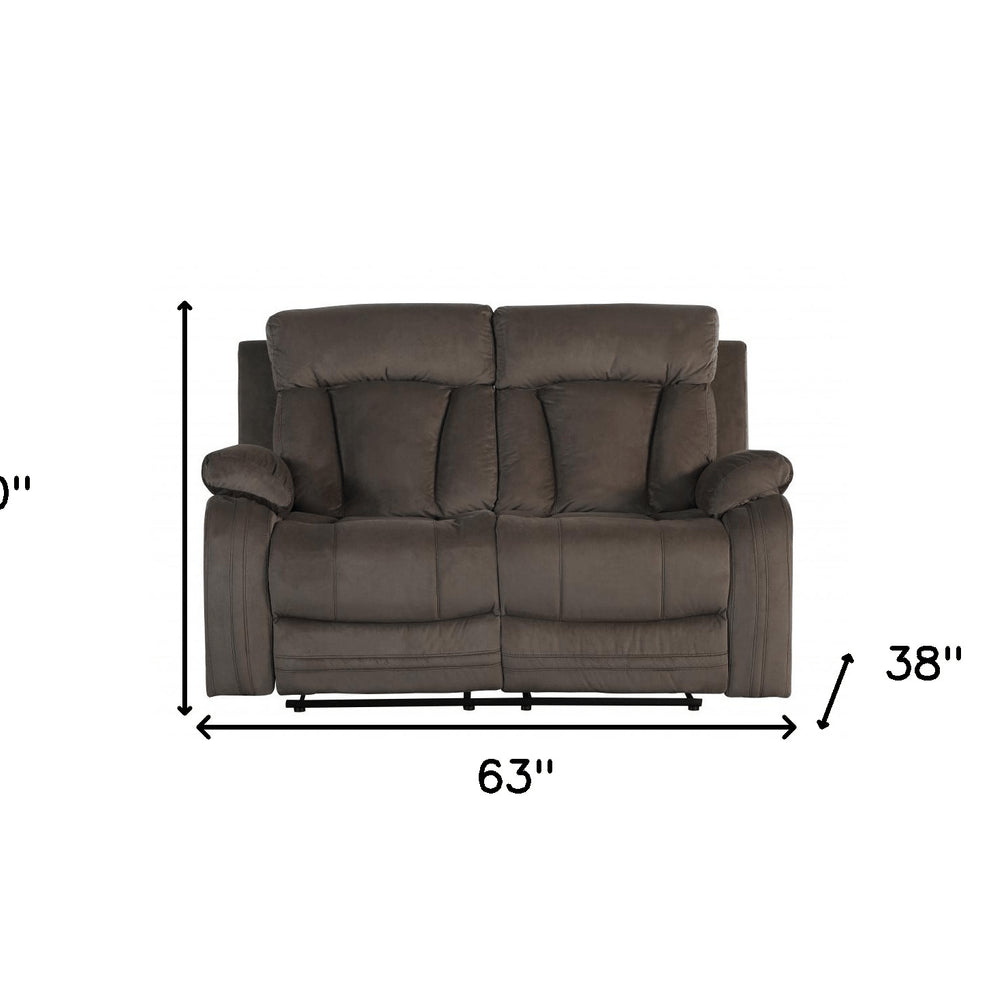 40" Modern Brown Fabric Loveseat