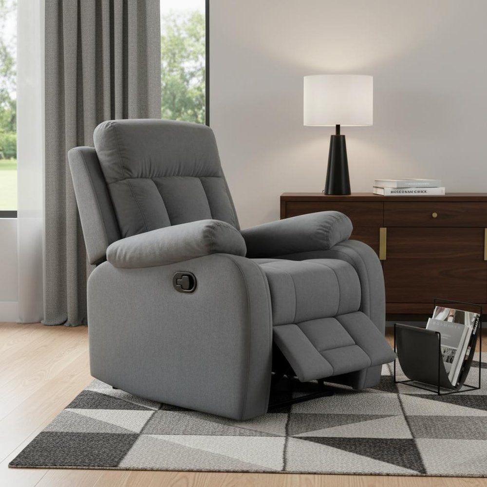 40" Modern Grey Fabric Loveseat