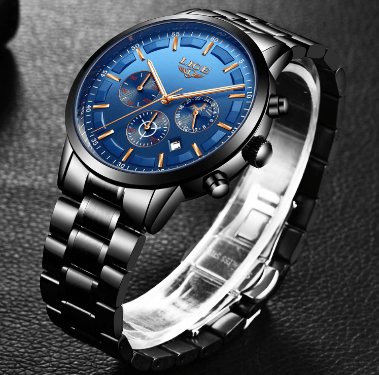 Men's Waterproof Watch With Chronometers And Date Display Unique Design Perfect Gift