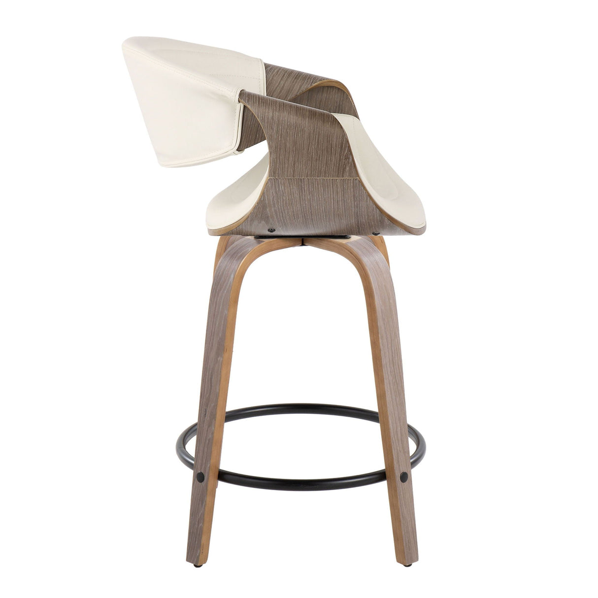 Symphony - Mid Century Modern Fixed Height Counter Stool With Swivel And Round Footrest (Set of 2) by Couch.com