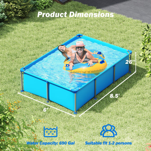690/978/1158/1617 Gal Outdoor Family Swimming Pool with Metal Frame-6 ft