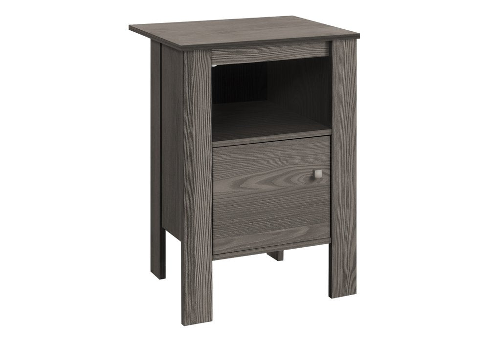 24" Gray Wood End Table With Shelf