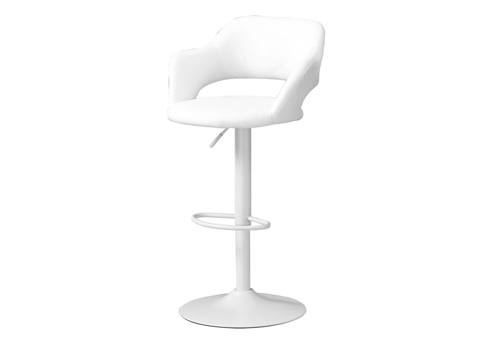 White Metal Low Back Bar Height Bar Chair
