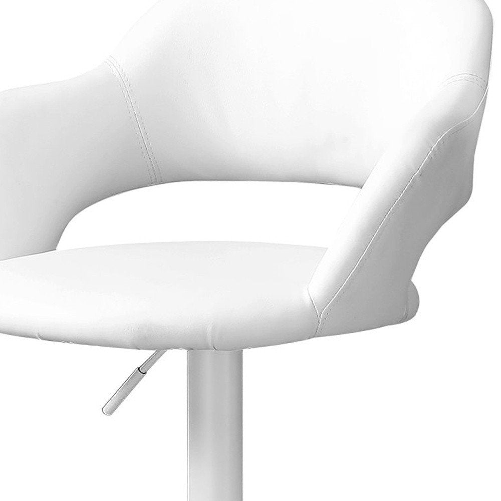 White Metal Low Back Bar Height Bar Chair
