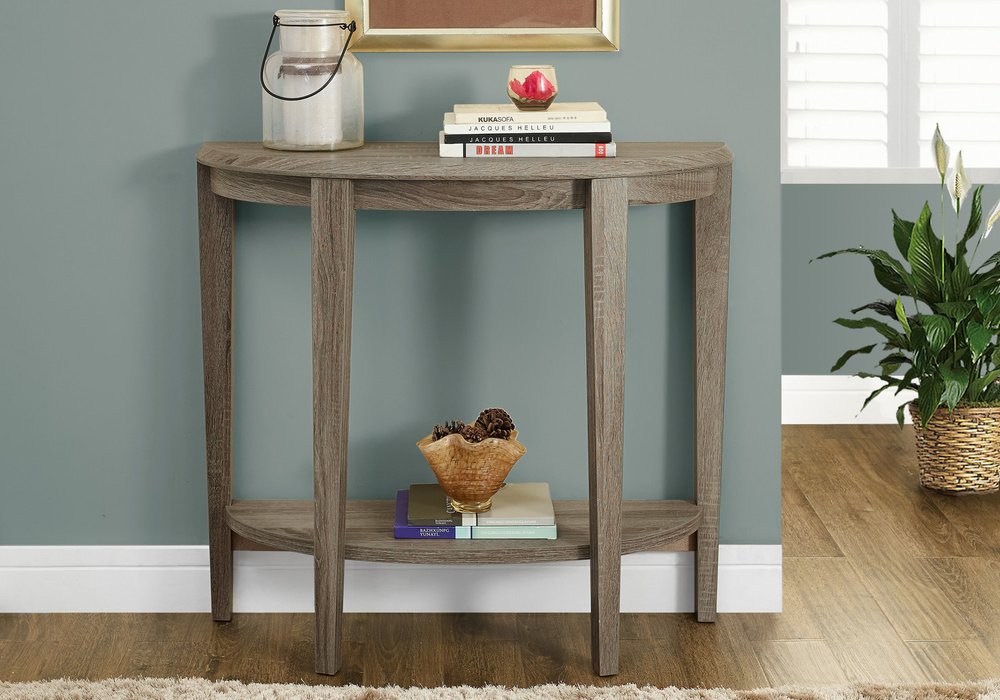 33" Deep Taupe End Table With Shelf