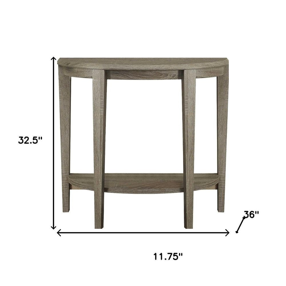 33" Deep Taupe End Table With Shelf