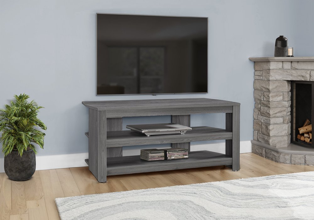 42" Brown Open Shelving TV Stand