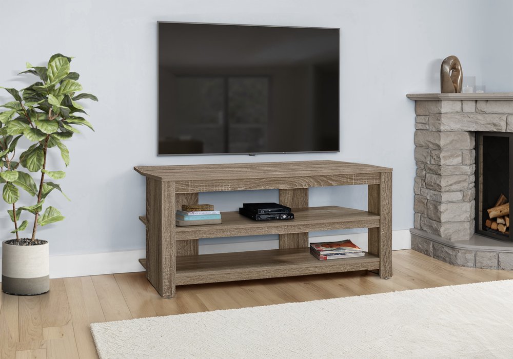 42" Brown Open Shelving TV Stand