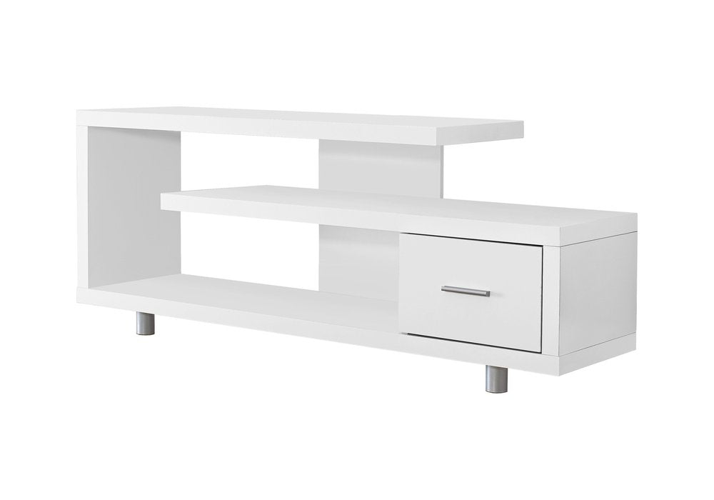 60" Dark Brown Cabinet Enclosed Storage TV Stand