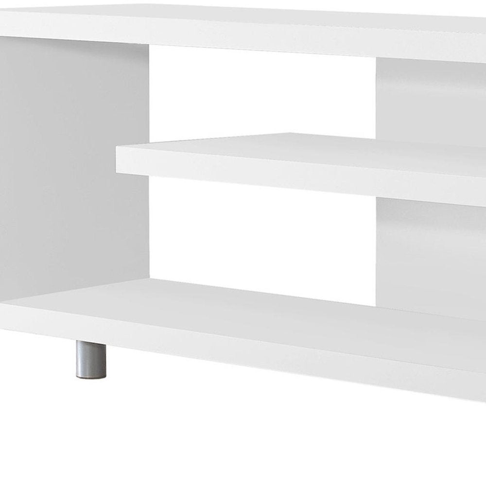 60" White Open Shelving TV Stand