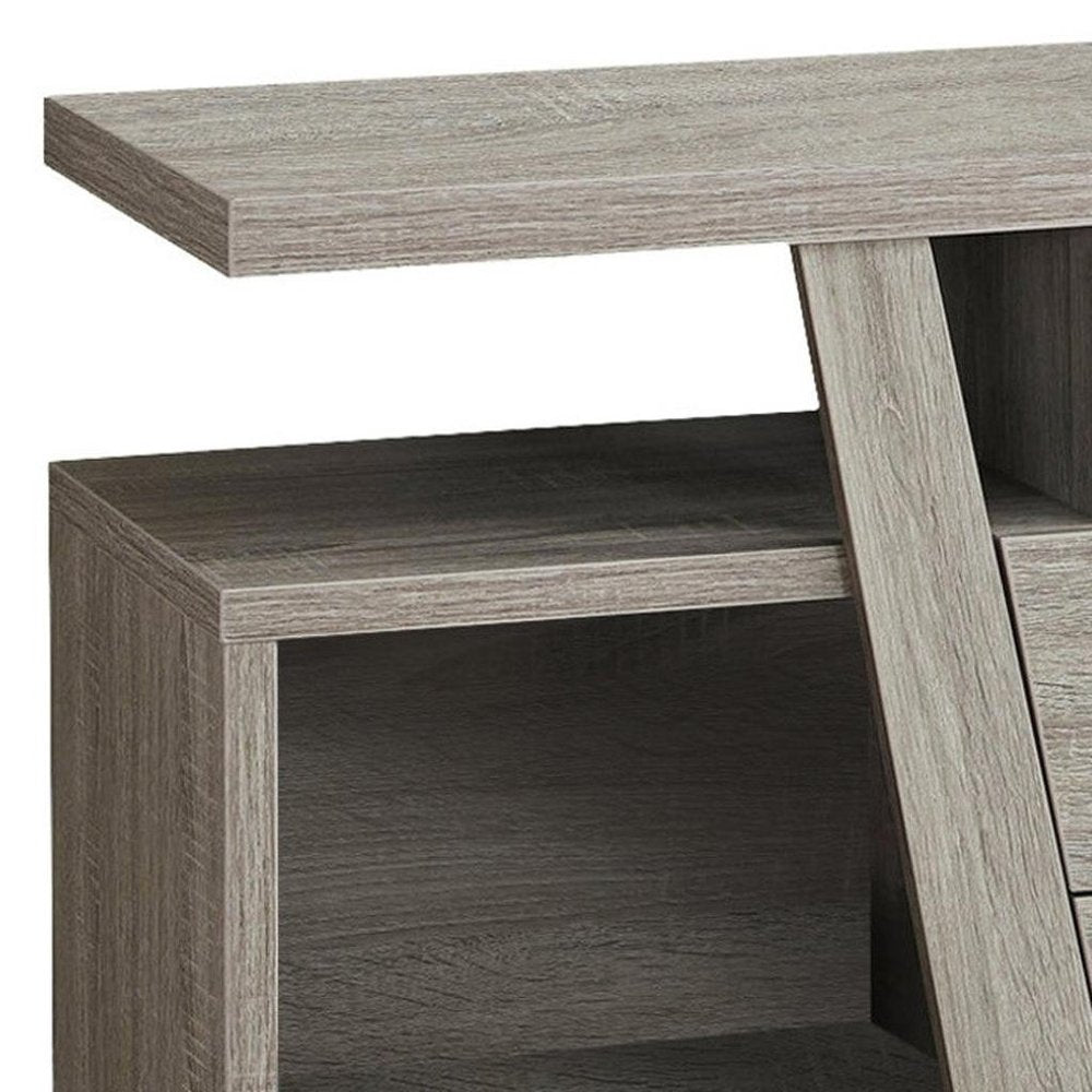 60" Deep Taupe Open Shelving TV Stand