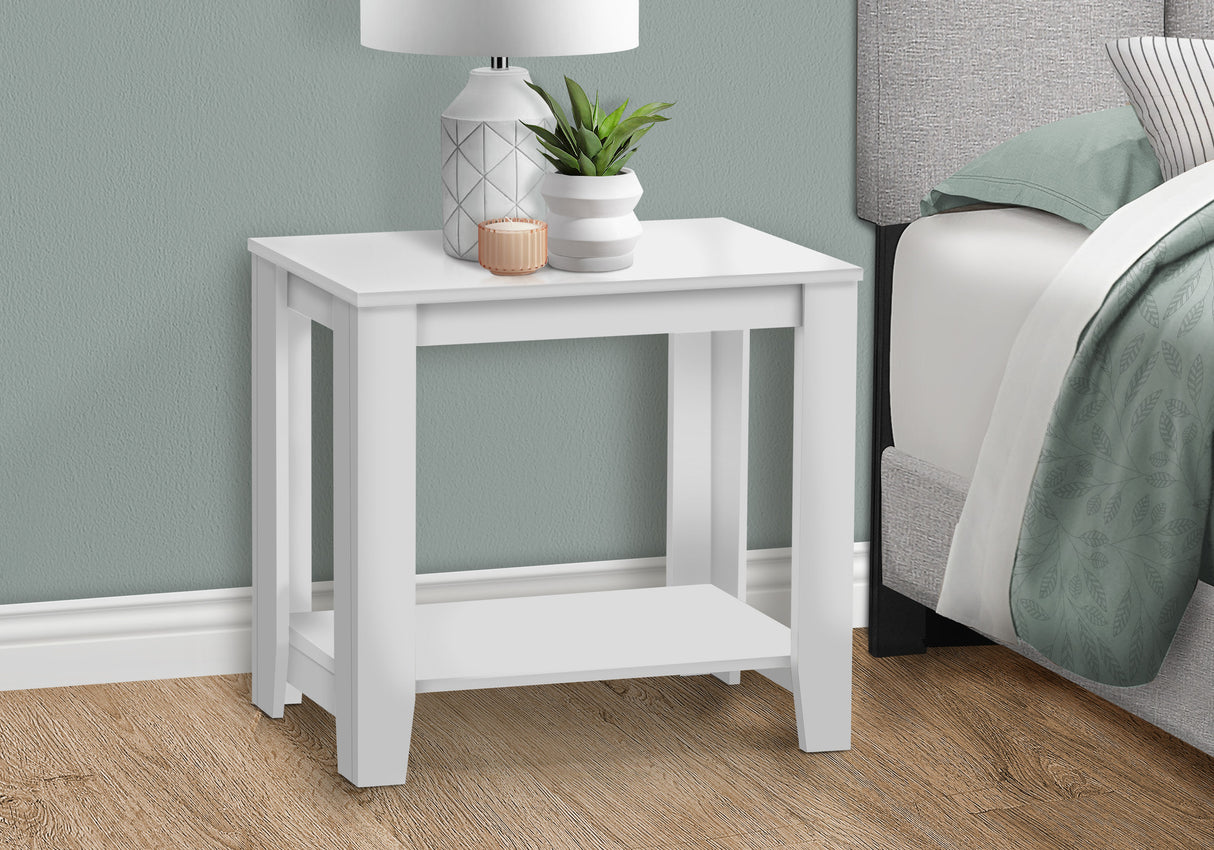 22" Deep Taupe End Table With Shelf