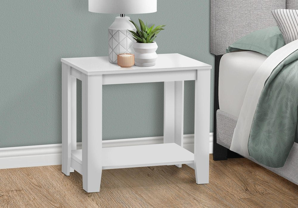 22" Deep Taupe End Table With Shelf