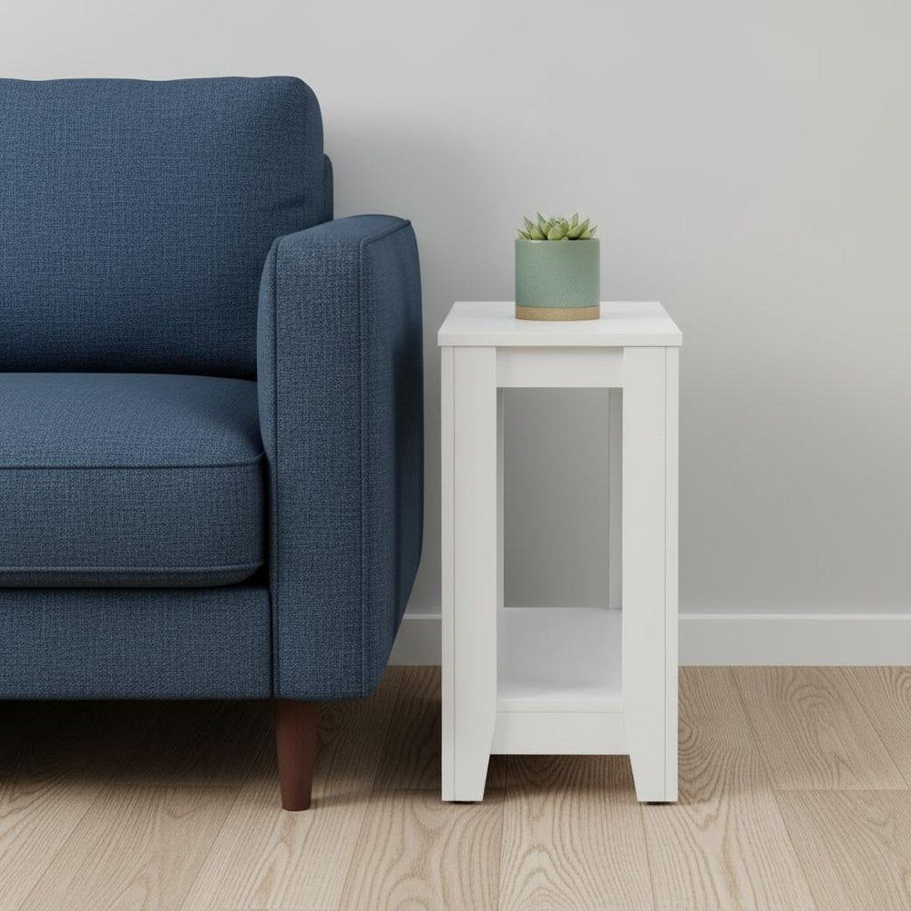 22" Deep Taupe End Table With Shelf
