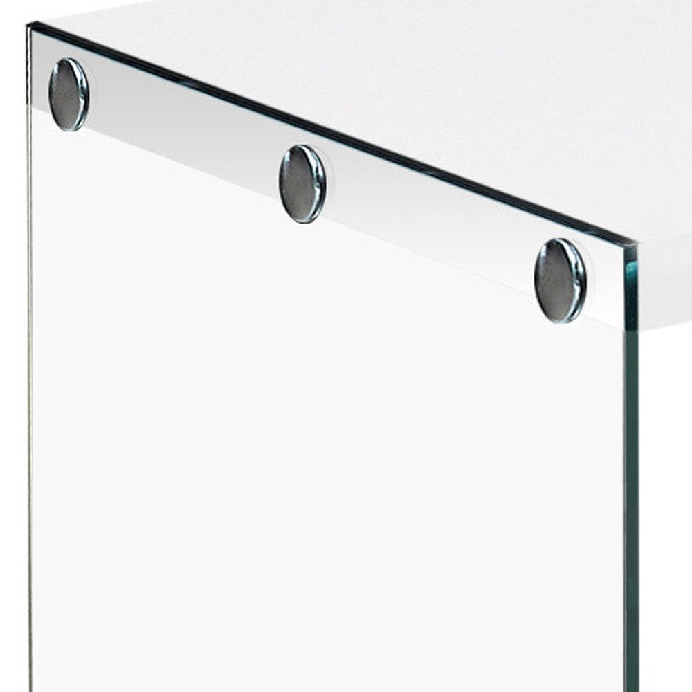 44" Gray Clear Wood And Glass Coffee Table