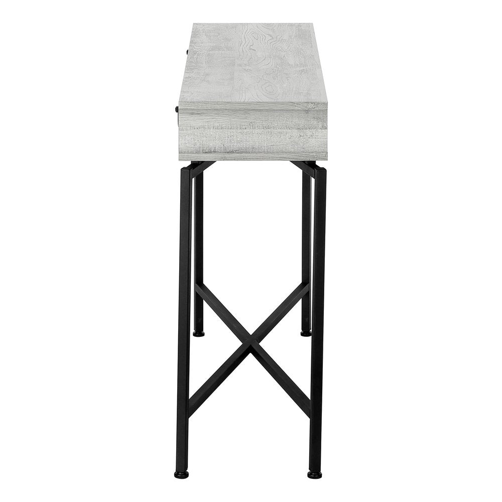 43" Gray And Black Cross Leg Console Table