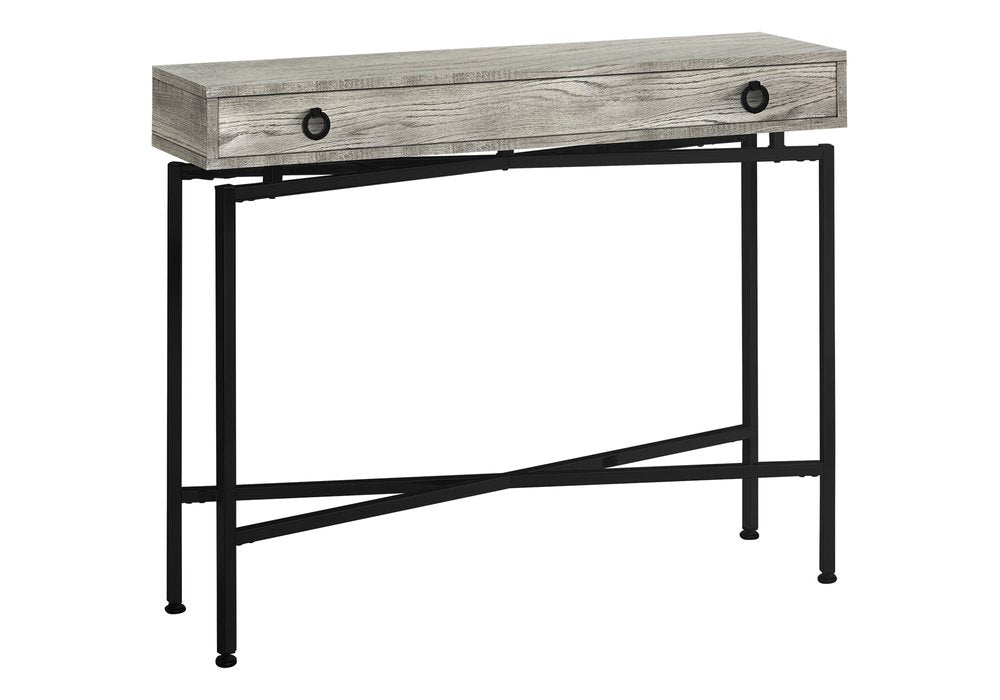43" Gray And Black Cross Leg Console Table