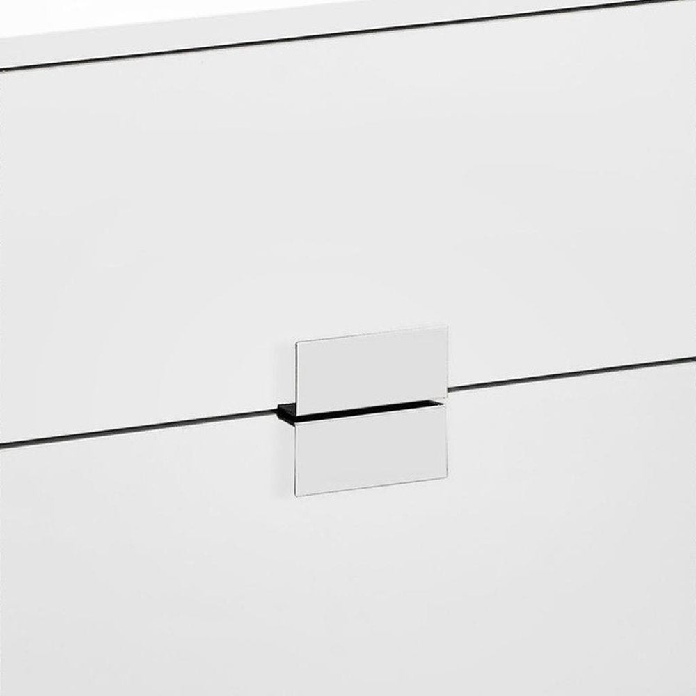 23.5" Particle Board And Chrome Metal Accent Table