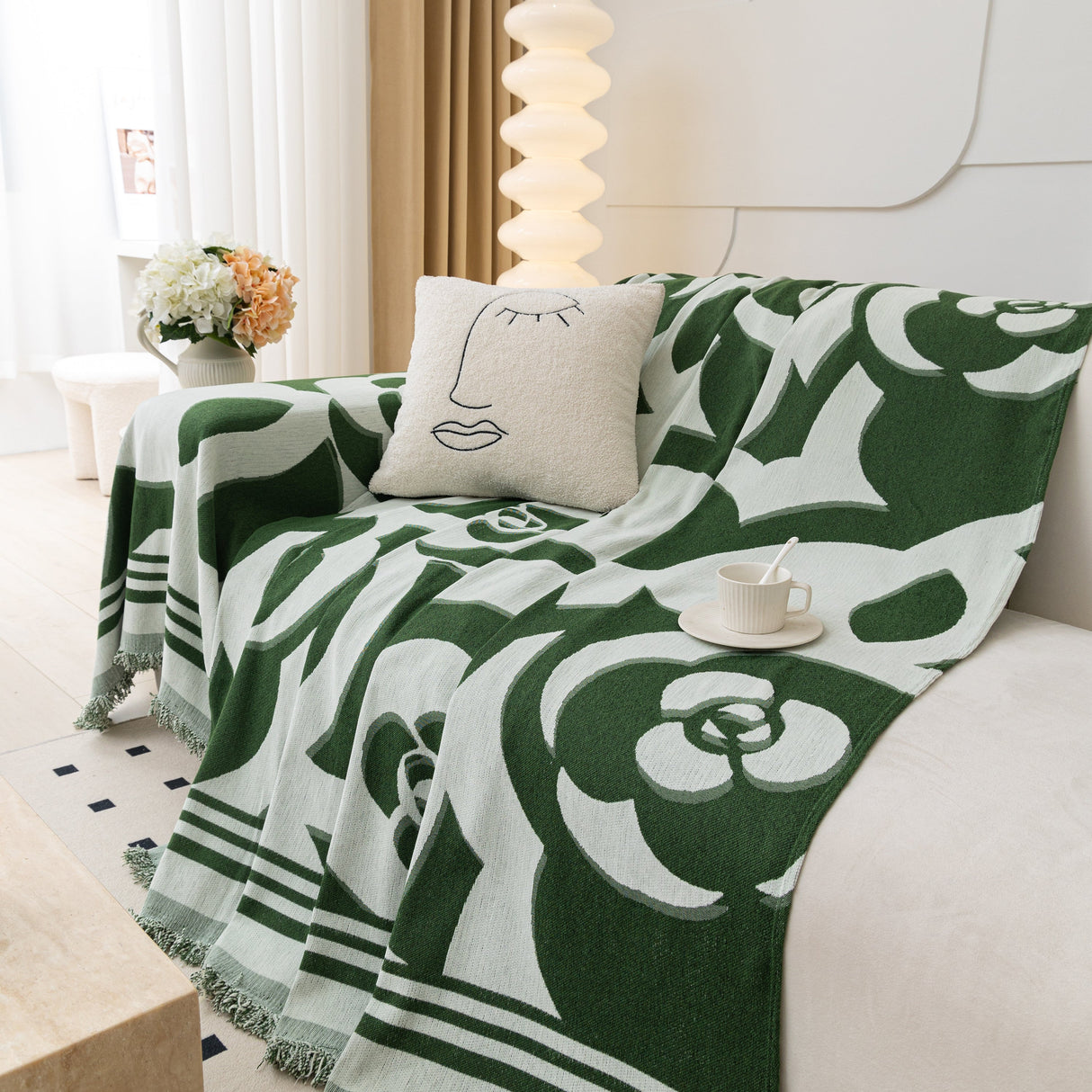 Chenille Sofa Cover Blanket, Couch Cover Blanket Throws for Couches Living Room Furniture Throw Covers