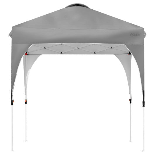 6.6 x 6.6 Feet Outdoor Pop Up Height Adjustable Canopy Tent with Roller Bag-Blue
