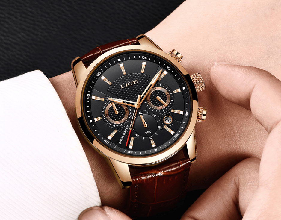 Men's Waterproof Watch With Chronometers Day View Sport Analog Watches Excellent Look Perfect Gift For Him
