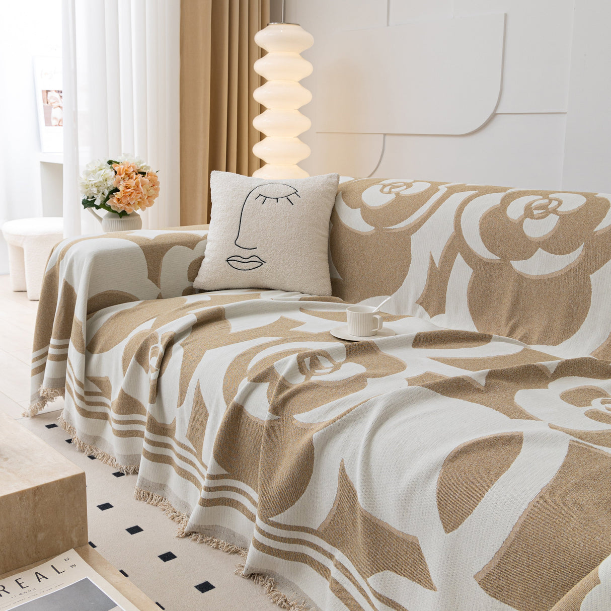 Chenille Sofa Cover Blanket, Couch Cover Blanket Throws for Couches Living Room Furniture Throw Covers