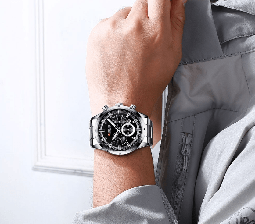 Men's Sports Waterproof Stainless Steel Watch With Chronometers And Special Date Display Unique Design Perfect Gift