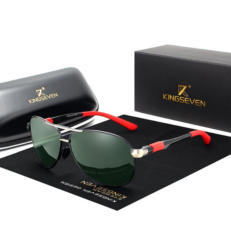 Men 100% Polarized Aluminum Alloy Frame Sunglasses In Elegant Retro Classic Men's Driving Pilot Style