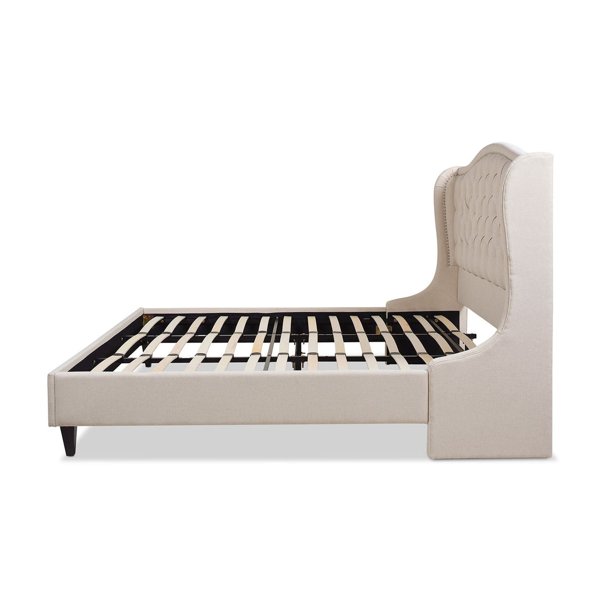 Coverley - King Tufted Shelter Platform Bed - Sky Neutral Beige by Couch.com