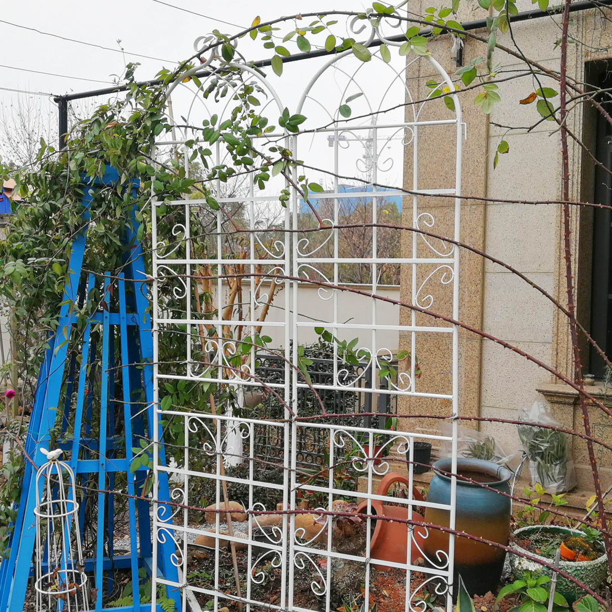 Metal Garden Rustproof Trellis For Climbing Plants Outdoor Flower Support by Couch.com