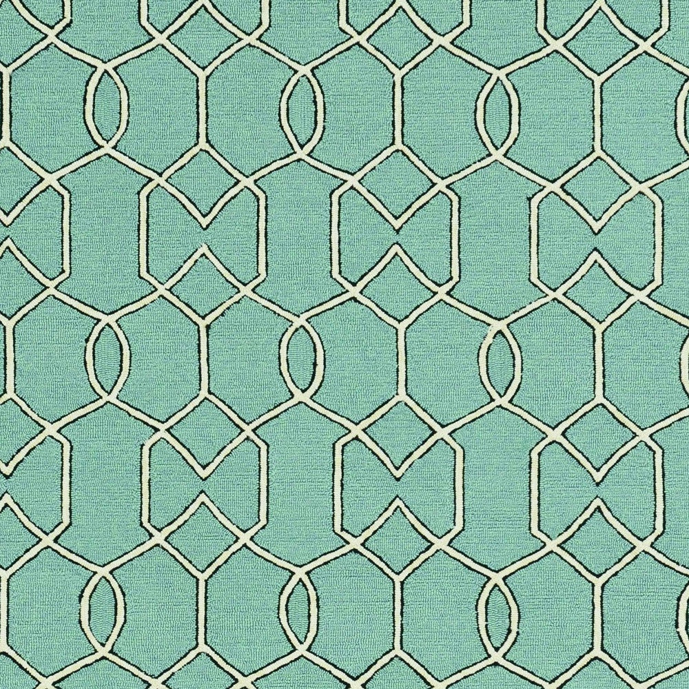 7' X 10' Green Moroccan Indoor Outdoor Area Rug