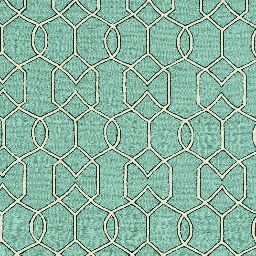 7' X 10' Green Moroccan Indoor Outdoor Area Rug
