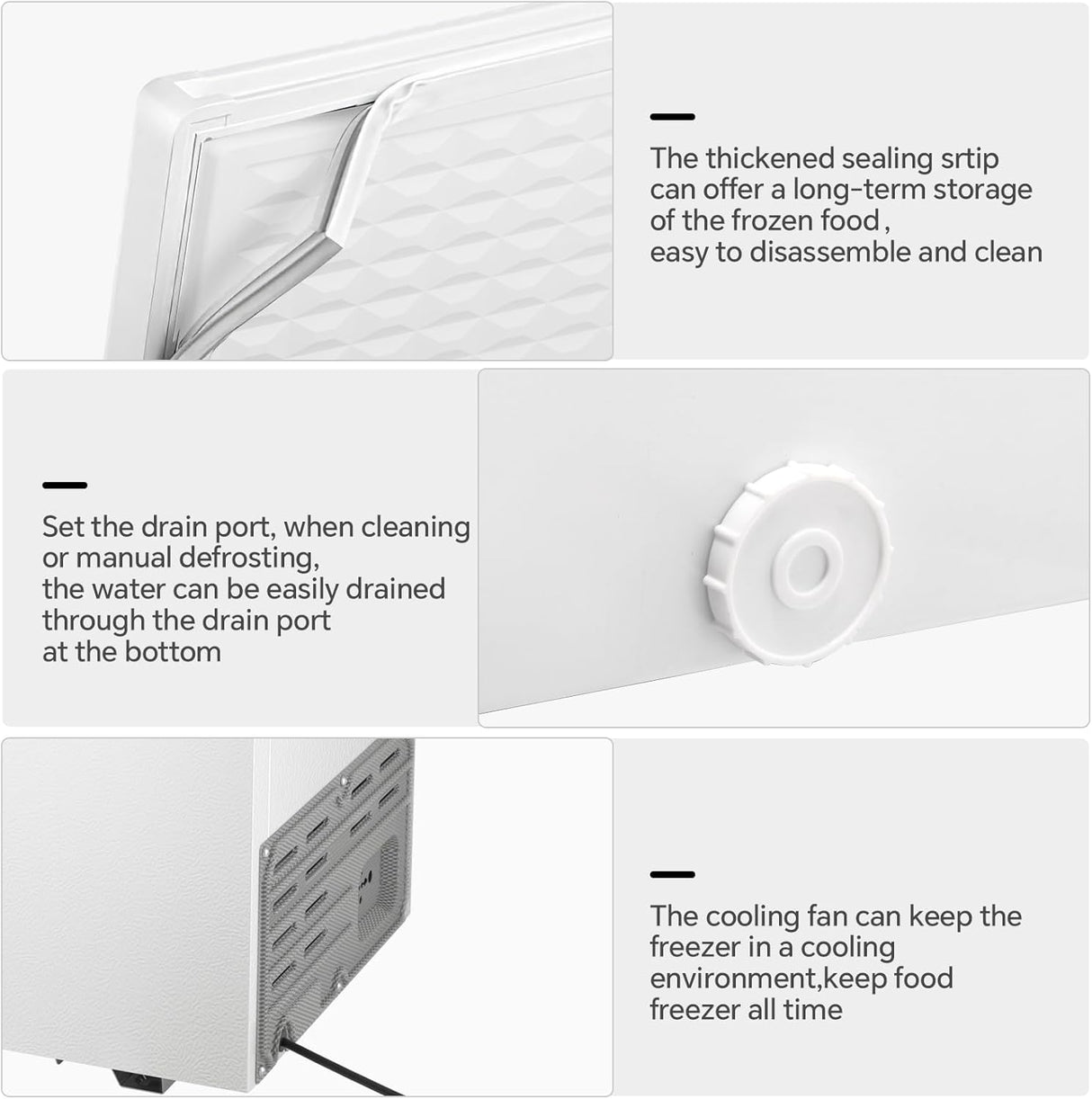 3.5 Cubic Feet Chest Freezer with 2 Removable Baskets D5897H