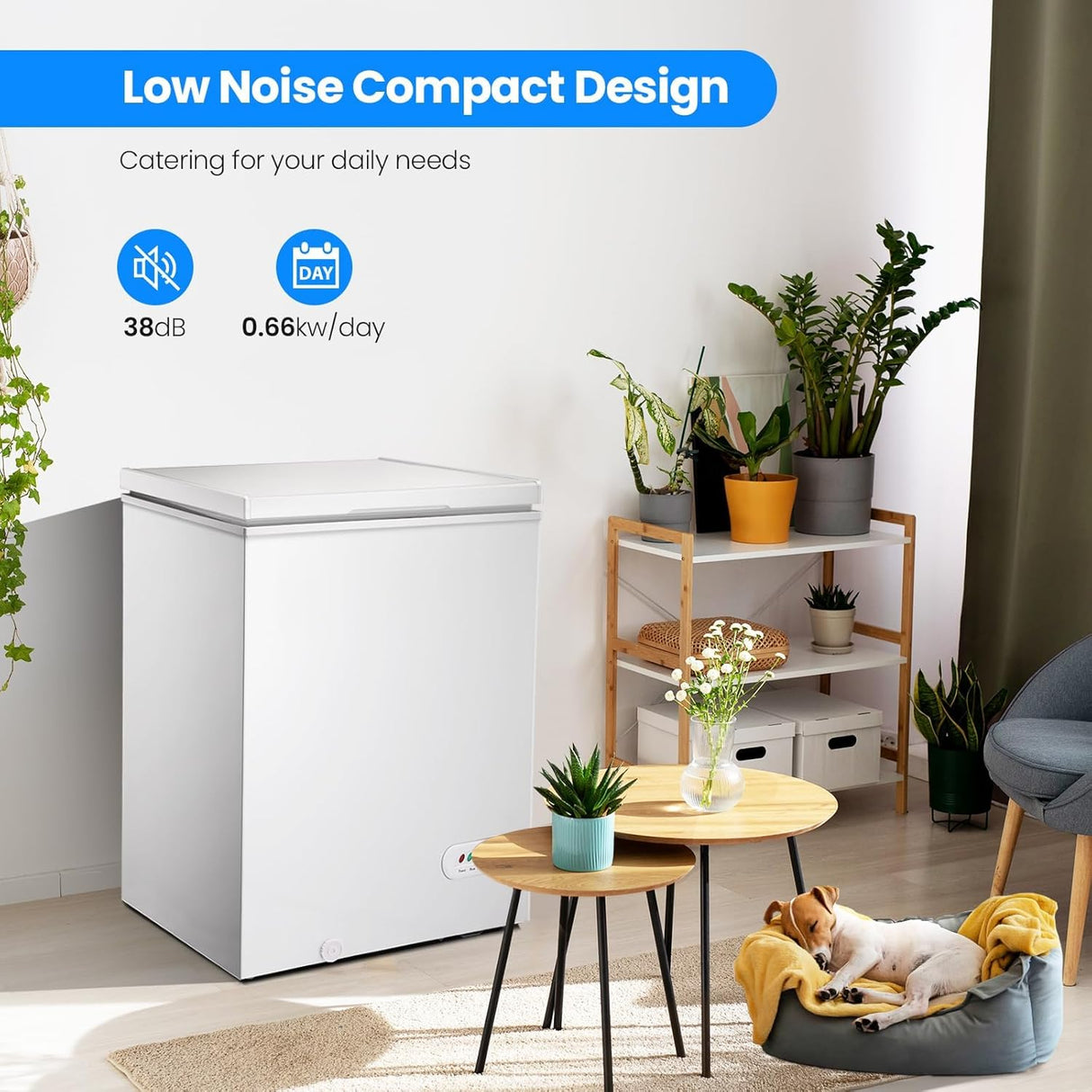 3.5 Cubic Feet Chest Freezer with 2 Removable Baskets D5897H