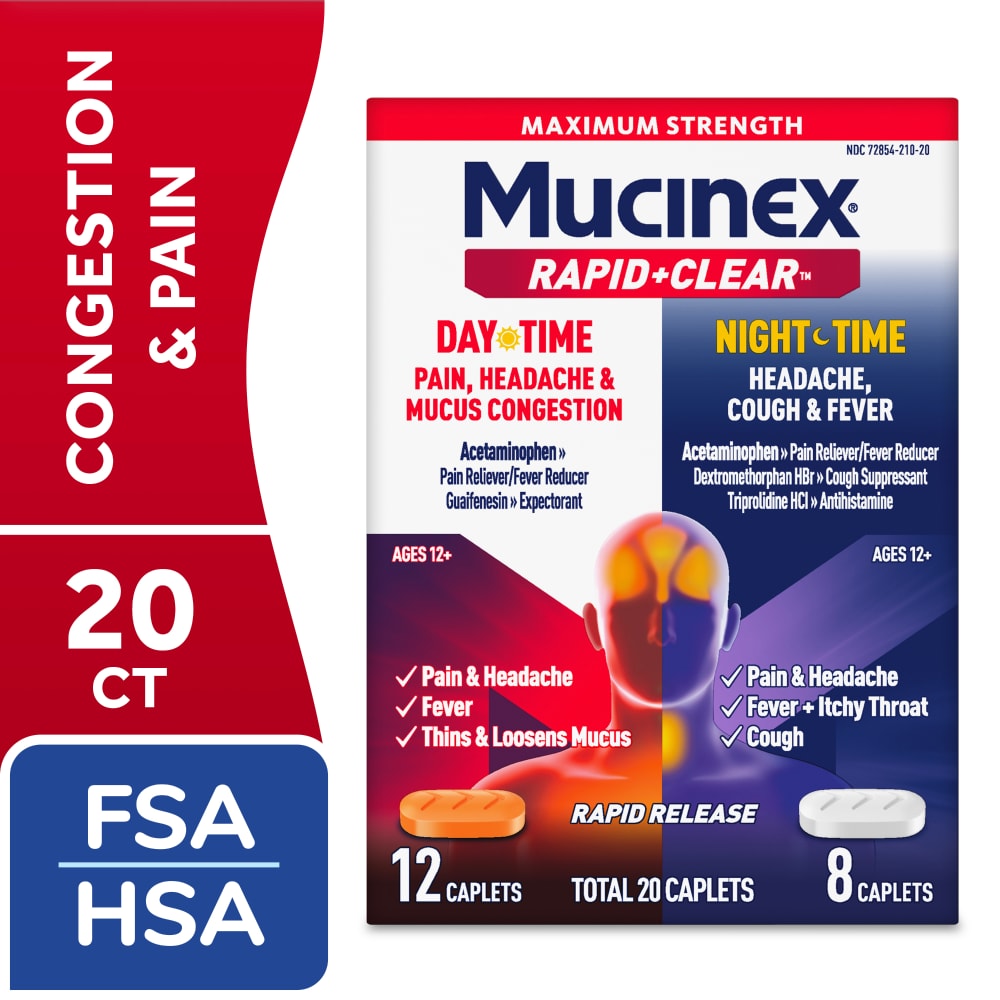 Mucinex Rapid +Clear Day & Night Caplets 20 Ct